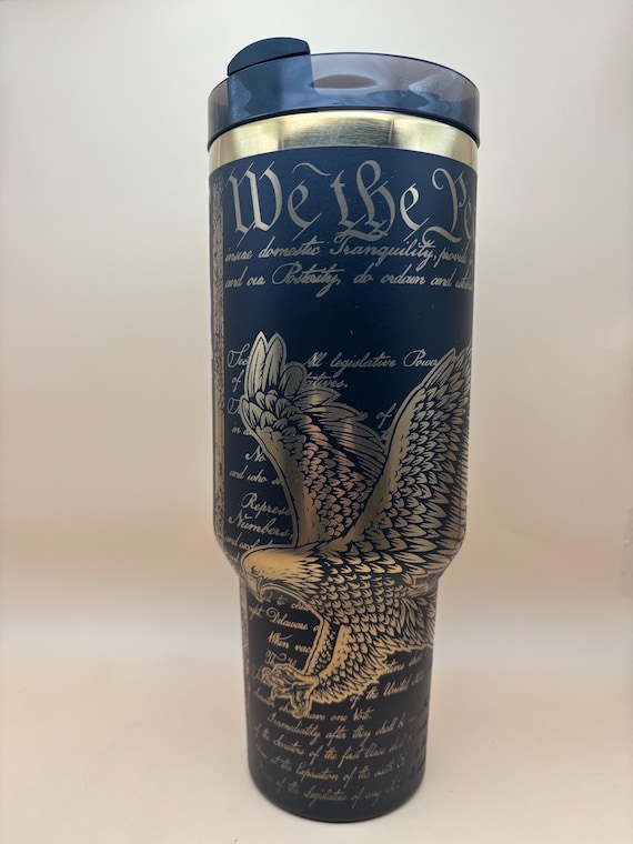 40oz Black & Gold We the people tumbler
