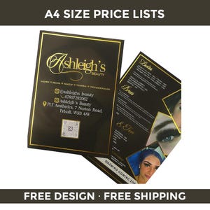 Price List Design Templates, Pre Made Complete List, Botox Lip FIller Fat Removal Injectables Face, Beauty Salon, Menu Catalog