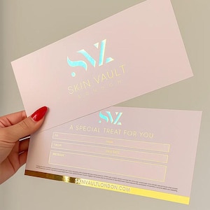 Custom Beauty Gift Vouchers, Aesthetic Treatment Voucher with Logo, Beautician and Nail Technician Gift Certificates, Spa Gift Cards