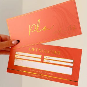 Custom Beauty Gift Vouchers – Printable Aesthetic & Salon Voucher Template with Logo – Gift Cards for Beauticians, Nail Technicians