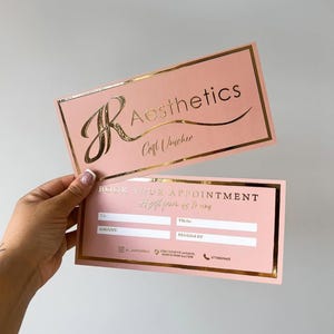 Foil Gift Vouchers for Beauty Business, Aesthetic, Nail Tech, Beautician, Custom Gold Foil Vouchers Custom Silver Foil Vouchers