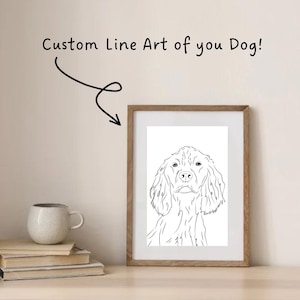 Fine-line Outline Dog Pet Custom Memorial Tattoo Digital Hand-Drawn Drawing Art