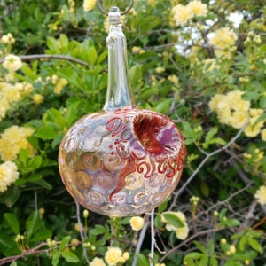 GH Best Glass Hummingbird Feeder, The Original One Piece Drip-less Feeder/ Gold Hobnail. Free Gift Wrap image 6