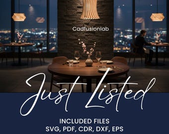 Projekt lampy wiszącej wycinanej laserowo | CNC, szablon Glowforge (pobranie cyfrowe)