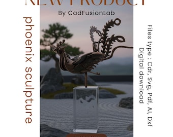 Pliki wycinane laserowo 3D rzeźby feniksa | CNC, Glowforge (pobranie cyfrowe)