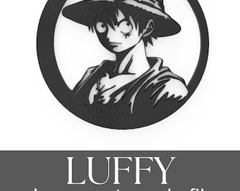 One Piece Anime SVG | Luffy Laser Cut DXF | Grawerowanie plazmowe CNC i laserowe | Pobieranie cyfrowe