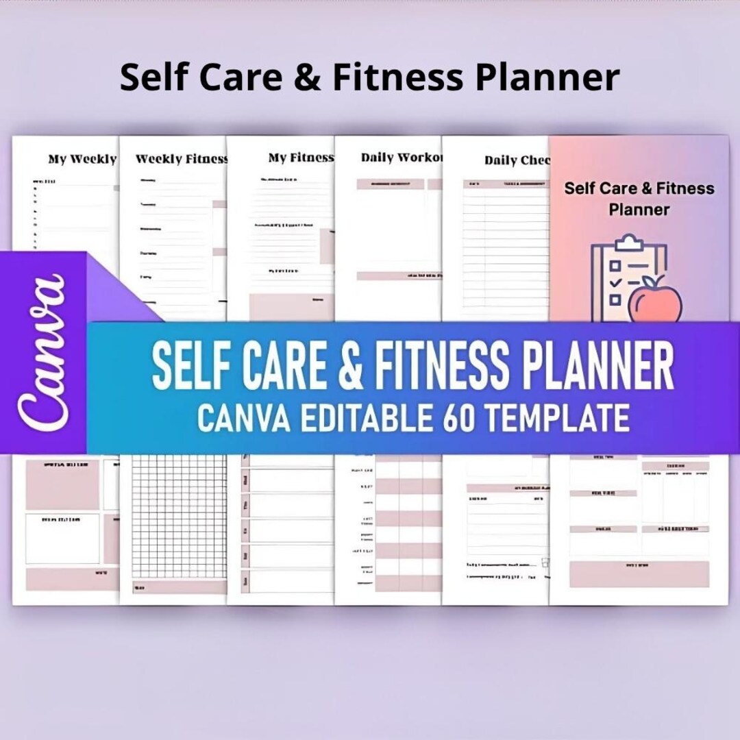 Editable Self-care & Wellness Planner | Guided Journal Canva Template ...
