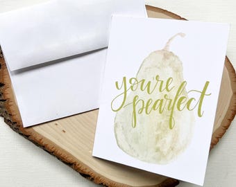 Tarjeta de felicitación con texto "Eres perfecto" / Día de San Valentín, aniversario, simplemente porque sí / Interior en blanco