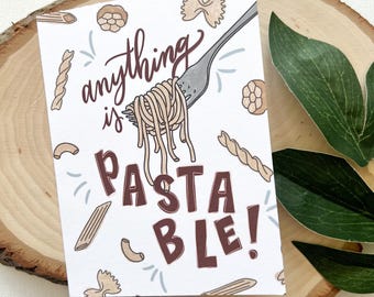 Tarjeta de felicitación con texto "Todo es posible" / Tarjeta de ánimo con un toque de humor / Interior en blanco