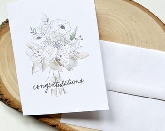 Tarjeta de felicitación de boda / Tarjeta de despedida de soltera / Interior en blanco