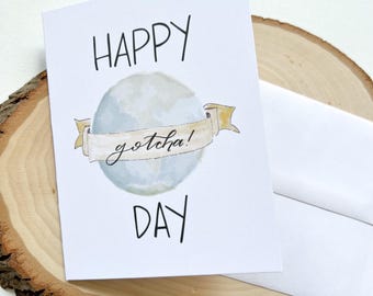 Tarjeta de felicitación del Día de la Adopción / Tarjeta del Día de la Adopción / Interior en blanco