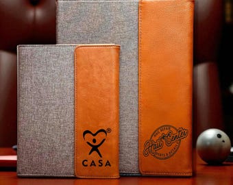 Personalized Leather Portfolio With Custom Logo, Custom Text Leather Padfolio, Custom Company Gifts, Business Logo, Corporate Name or Text