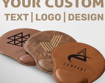 Custom Leather Mouse Pad with Logo, Personalized Leather Mouse Pad, Corporate Desk Pad, Office Desk Accessory, Business Promotional Gift