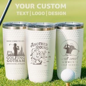 Personalized Golf Tumbler, Custom Logo Golf Tumbler, 20oz Insulated Golf Mug, Gift for Golf Lover, Golf Club Mug, Corporate Tournament Gift