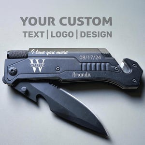 Personalized Multi Tool Pocket Knife, Custom Engraved Knife, Husband Gift, Groomsmen Gifts, Boyfriend, Anniversary Gift for Him,Father’s Day