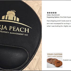Custom Leather Mouse Pad with Logo, Personalized Leather Mouse Pad, Corporate Desk Pad, Office Desk Accessory, Business Promotional Gift image 10