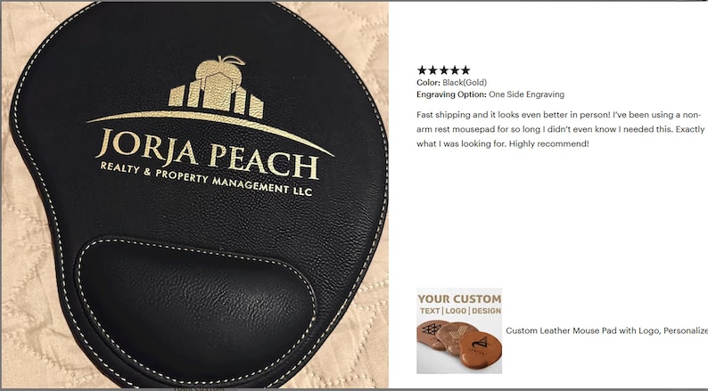 Custom Leather Mouse Pad with Logo, Personalized Leather Mouse Pad, Corporate Desk Pad, Office Desk Accessory, Business Promotional Gift image 10