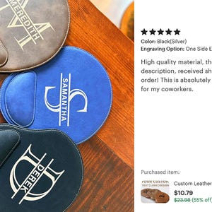 Custom Leather Mouse Pad with Logo, Personalized Leather Mouse Pad, Corporate Desk Pad, Office Desk Accessory, Business Promotional Gift image 11
