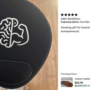 Custom Leather Mouse Pad with Logo, Personalized Leather Mouse Pad, Corporate Desk Pad, Office Desk Accessory, Business Promotional Gift image 12