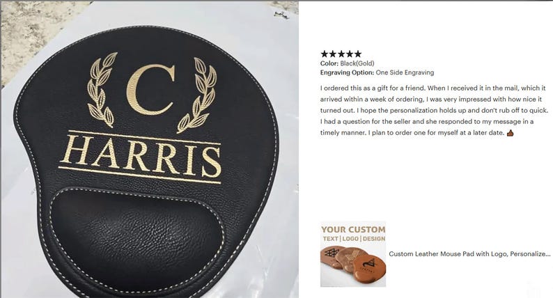 Custom Leather Mouse Pad with Logo, Personalized Leather Mouse Pad, Corporate Desk Pad, Office Desk Accessory, Business Promotional Gift image 13