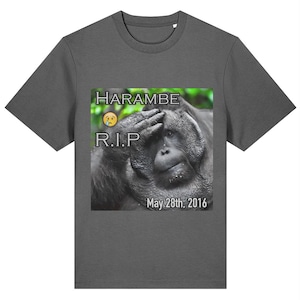 Harambe Tribute Funny Gorilla T-Shirt RIP 2016