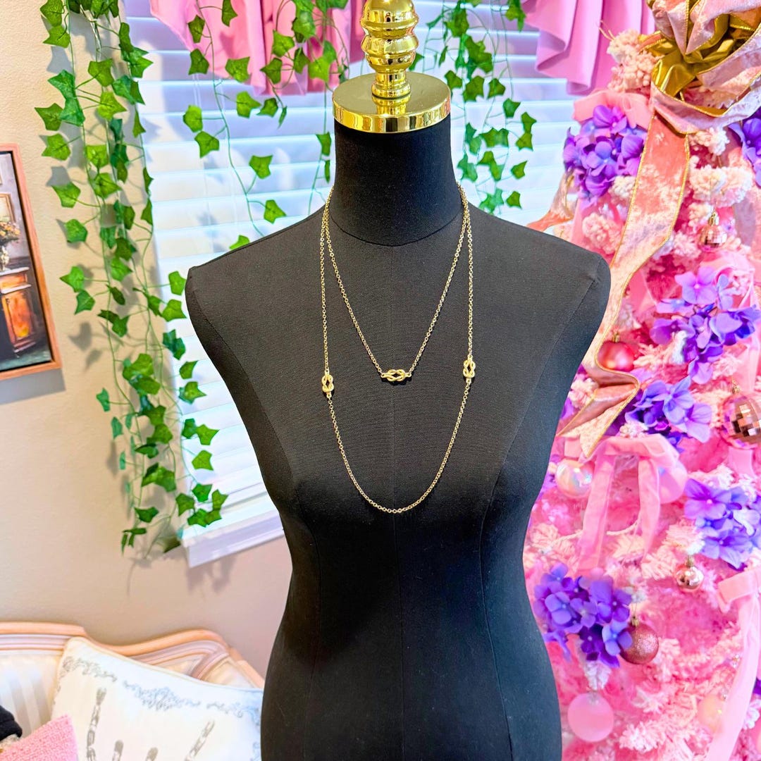 Vintage 80s Faded Gold Tone Long Layering Chain Necklace