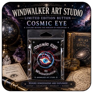 Cosmic Eye Limited Edition Collectible Art Pin | Original A.C.I.D. Glass Painting Art | Windwalker Art Studio