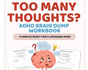 ADHD Brain Dump Printable PDF | Brain Dump Workbook & Worksheet for Executive Dysfunction