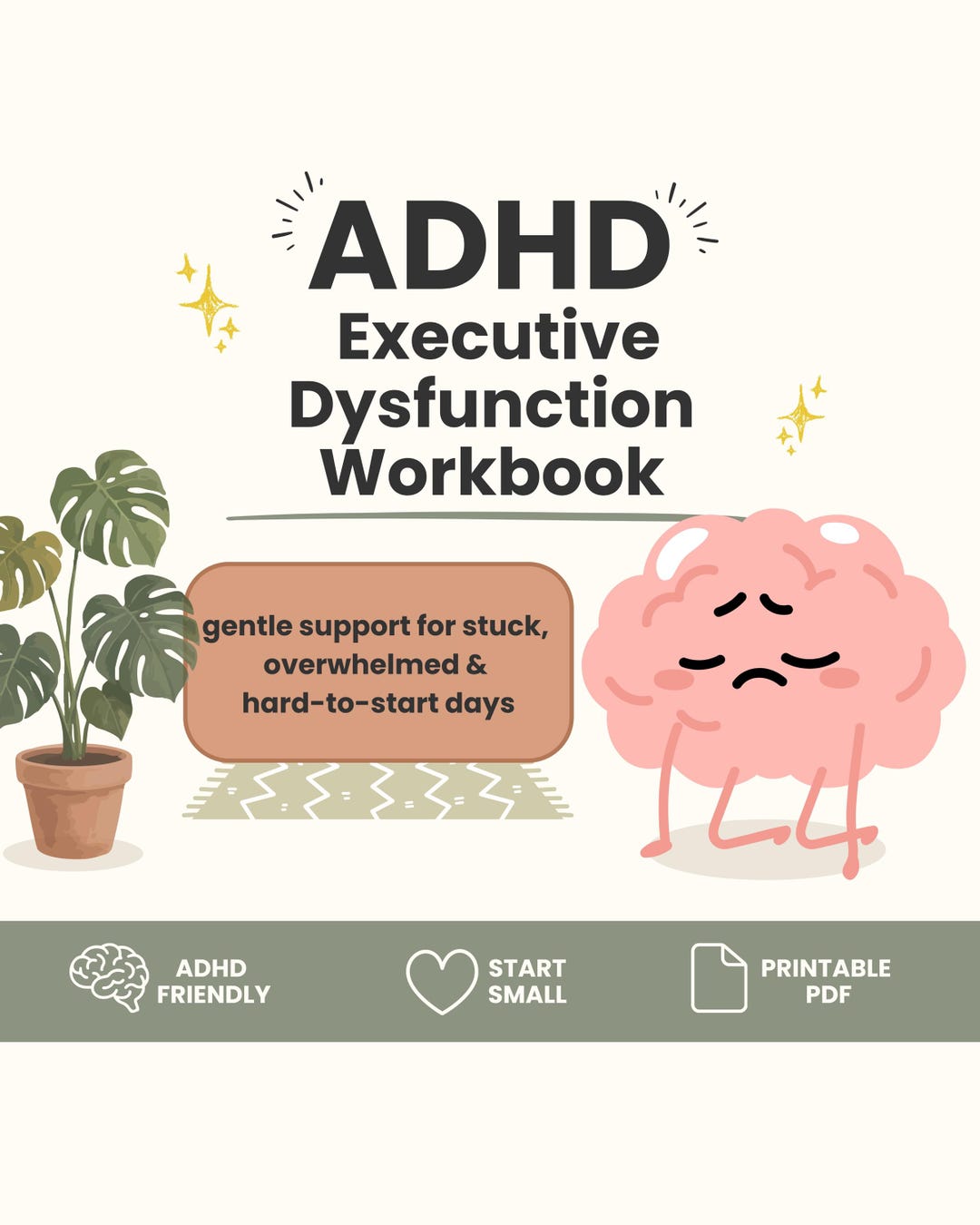 ADHD Executive Dysfunction Workbook | ADHD Printable for Task Paralysis ...