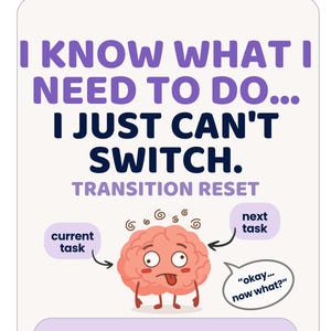 ADHD Task Switching Workbook Printable PDF | Transition Reset for Executive Dysfunction