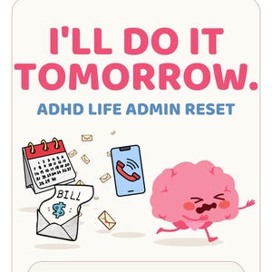 ADHD Life Admin Workbook Printable PDF | Life Admin Reset for Executive Dysfunction