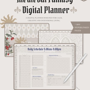 Fantasy Digital Planner for iPad | Hyperlinked GoodNotes Planner | Medieval Aesthetic Planner | ADHD Friendly | The Chronicle Planner