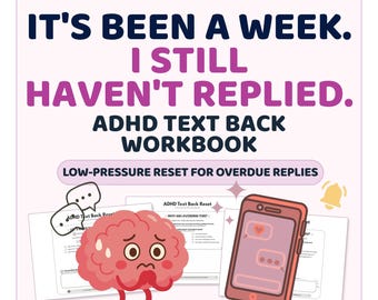 ADHDワークブック（印刷可能なPDF）｜実行機能障害と過剰思考メッセージのためのテキストバックリセット