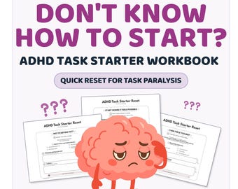 ADHD Workbook for Task Initiation | Task Paralysis & Executive Dysfunction Printable PDF