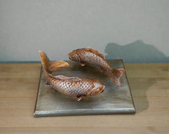 Figurines De Bureau Rétro Sculpture Sur Pierre Petit Poisson Décoration De Bureau Salon Porche Étude Maison Sculpture Décoration Décoration Intérieure Décoration De La Maison Statues (Couleur : A