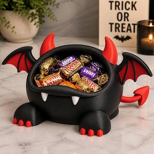 Söt Demon Snack Attack Sockerskål - 3D-utskriven kaffestationsbehållare och bordstillbehör