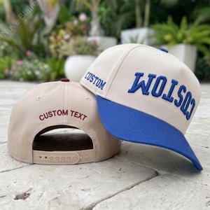 Custom Embroidered Baseball Cap, 3d Puff Upside Down Text, 5 Panel Snapback Trucker Hat