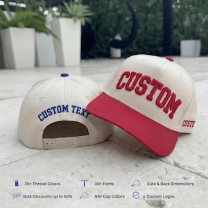 Custom 3d Puff, 5 Panel Baseball Hat, Embroidered Trucker, Snapback Cap, Personalized Text, Logo