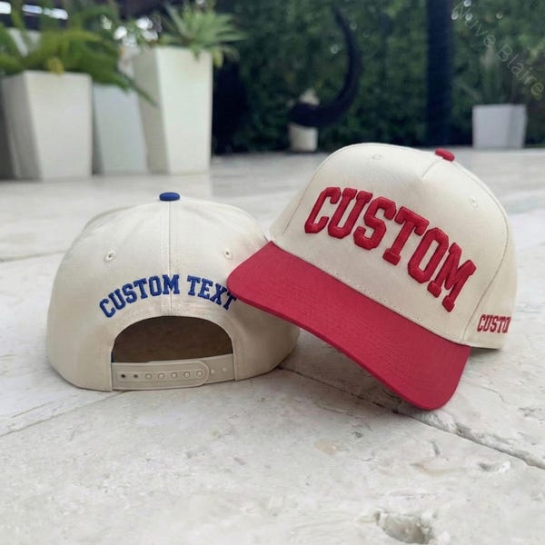Custom 3d Puff, 5 Panel Baseball Hat, Embroidered Trucker, Snapback Cap, Personalized Text, Logo