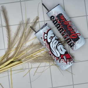 Georgia bulldogs tumbler wrap 20oz Skinny Straight Sublimation Tumbler Png,