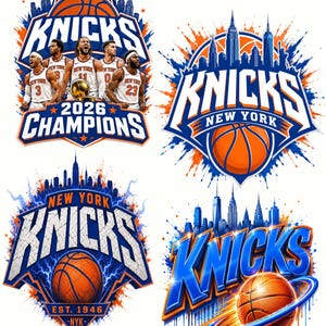 bundle of 4 Knicks Champions PNG  ,New York Basketball Fan Shirt Design, Sublimation File Instant Download