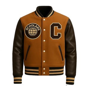 Handmade Vintage Varsity Leather Jacket | Custom Wool & Leather Bomber | Unisex Letterman Coat Streetwear varsity leather jacket