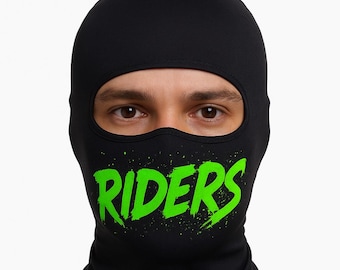 Neon Graffiti Lycra Balaclava - Streetwear "RIDERS" Face Mask