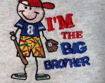 Vintage 90s Big Brother Sweatsuit Set Toddler Small USA Baseball Embroidered