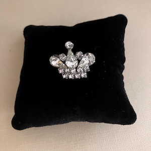 Vintage Rhinestone Crown Brooch