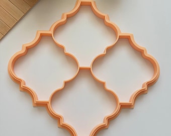 Moroccan Tile Cutter: 4-Tile Ceramic Clay Stamp Mold (17x17 cm)
