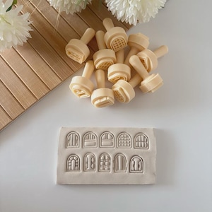 Arched Window Clay Stamp Set: Miniature House Texture Tools