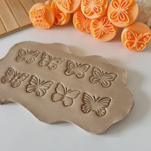 8-Piece Butterfly Clay Stamp Collection – Pottery Polymer Clay & Ceramic DIY Stamps