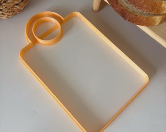 Round Handle Clay Cutting Board Template: 29cm Ceramic Slab Mold