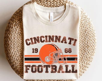 Distressed Cincinnati Football Shirt Bengals Football Crewneck Retro Bengals Shirt Gift for Bengals Football Fan Cincinnati Bengals Game Day